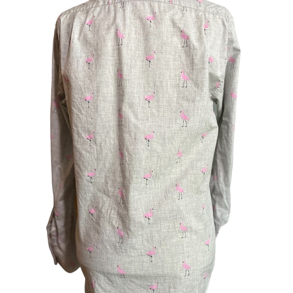 BONOBOS 🦩pink flamingo coastal beach slim fit long sleeve shirt - Picture 4 of 8